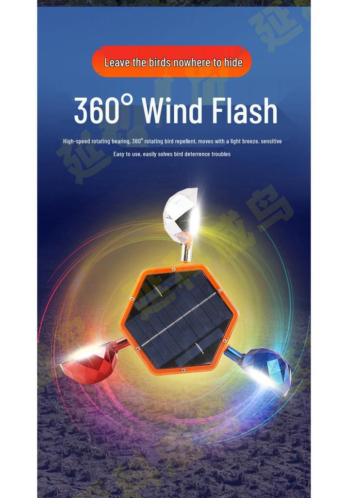 Solar & Wind-Powered Voice-Activated Bird Repeller for Outdoor Use