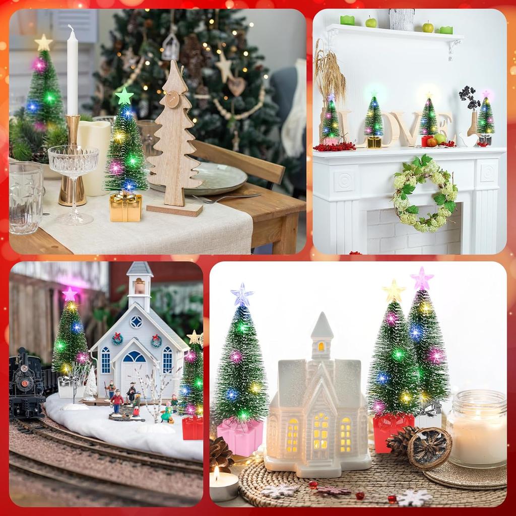 Luminous Mini Christmas Trees LED Lights Home Decoration Electronic Candles Childrens Gifts New Year Christmas Party Ornament