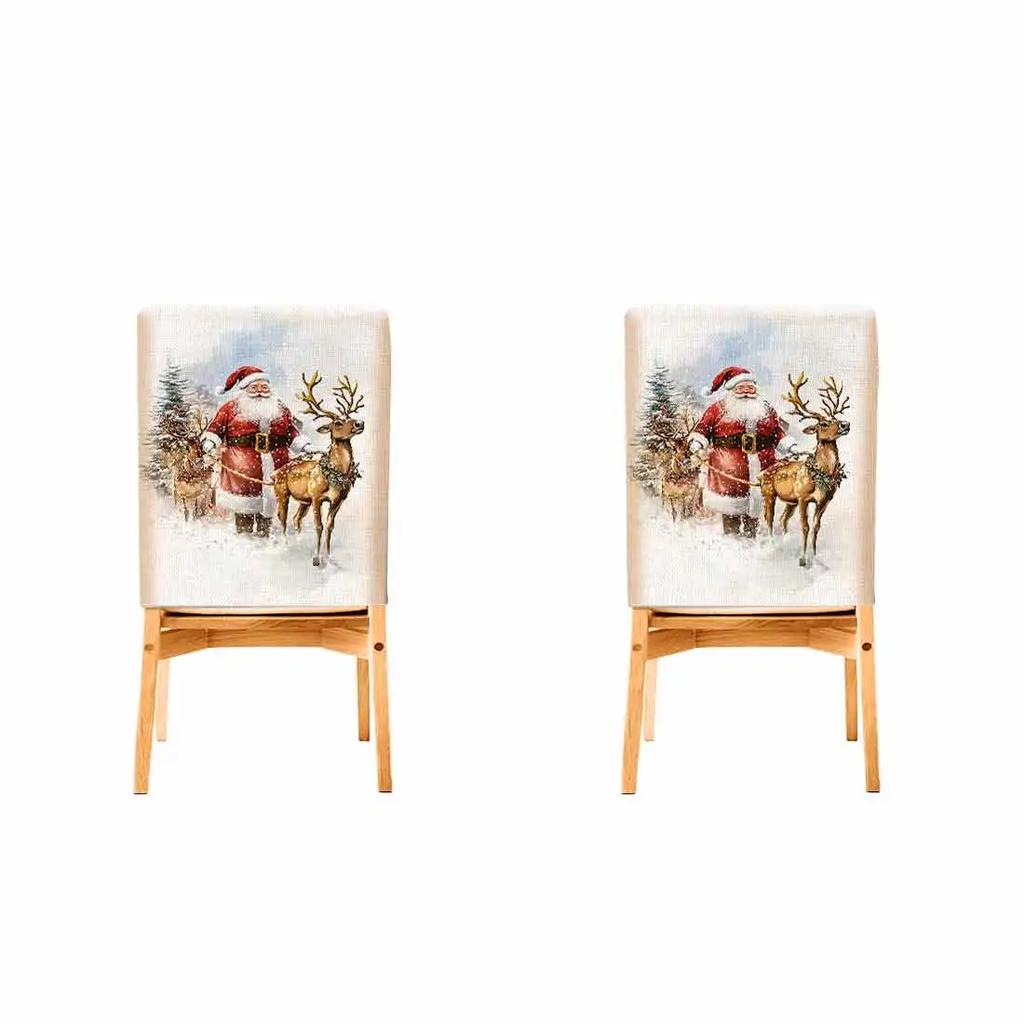 2/4/6pcs/set 45x55cm Santa Claus Reindeer Chair Cover Table Decoration Dining Seat Chair Covers Dining Room Bar Party Banquate