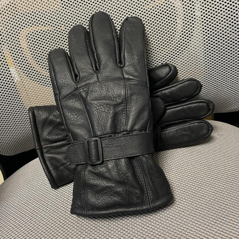 Mens Genuine Sheepskin Gloves Winter Warm Thick Fleece Lined Cycling Motorcycle Work