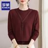 Maglione da donna a maglia a maniche lunghe con scollo rotondo