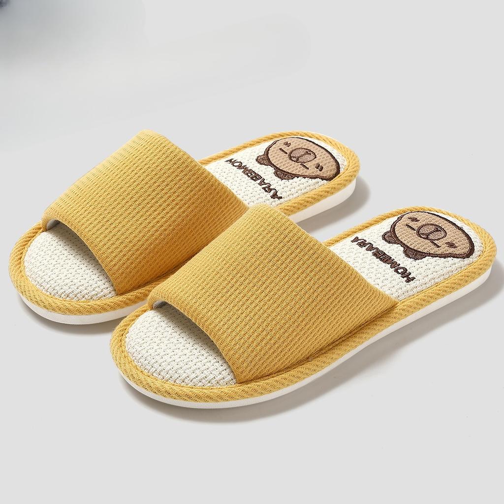 Fashion Capybara Summer Women Slippers Cute Cartoon Home Slippers Comfortable Platform Ladies Fashion Linen Indoor Slipper Wholesale
