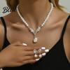 Formal Jewelry for Women 1 Set Bridal Faux Pearl Rhinestone