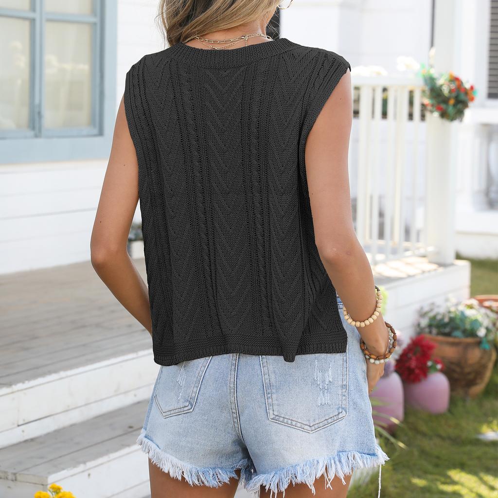 Women's Casual  Sleeveless Sweater Vacation Top