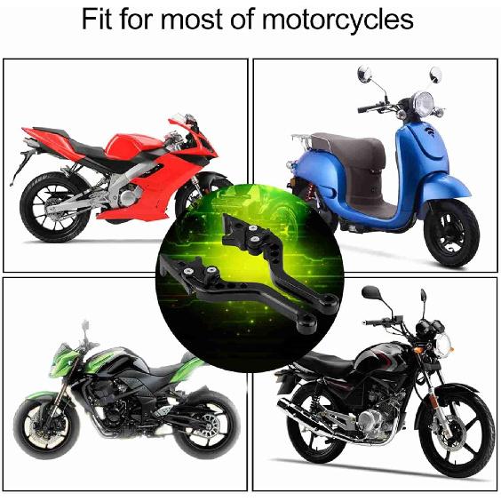 Brake Levers Motorcycle, 1 Pair Motorcycle Clutch Brake Handle Levers Universal Brake Lever Handle Double Disc for GY6 Xmaximum 400(Black)