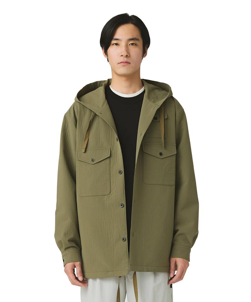 Snow Peak Easy Cloth Hooded Shirt Long and Size S SH-25AU006, Sleeve, Men's Women's, Olive,