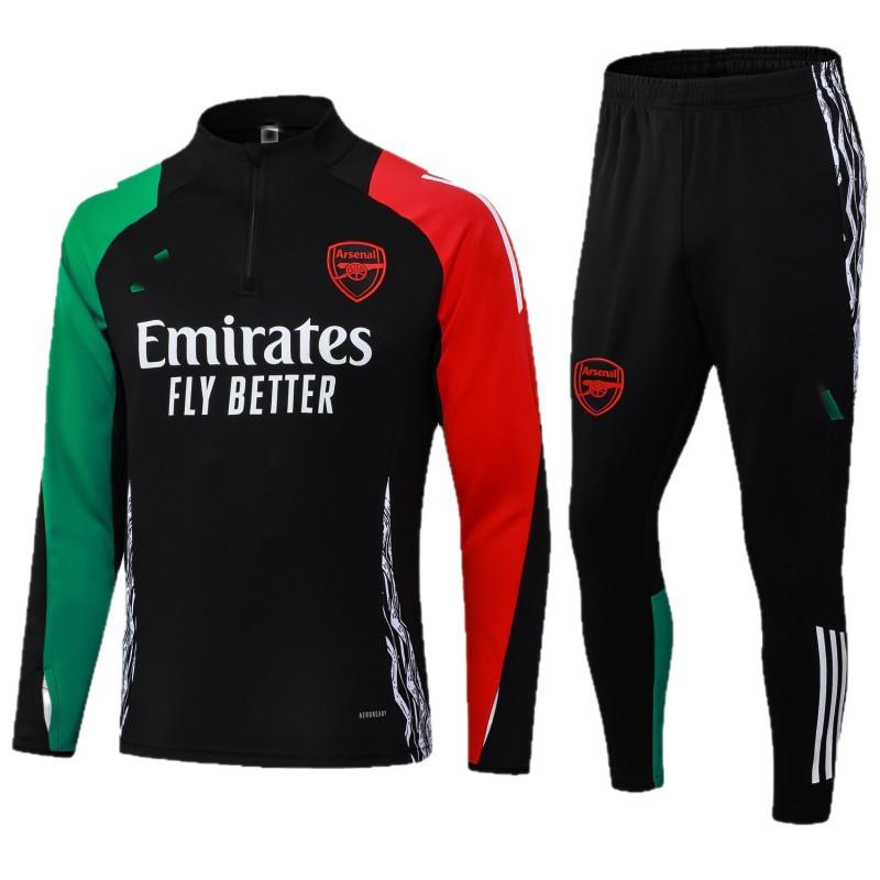2024-'' Soccer Jersey Half-Zip Long Sleeve Training Top Men Women Kids Club Style