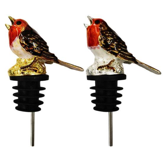 Wine Pourer Cute Bird Shape Leak Proof Metal Creative Enamel Design Wine Bottle Stopper Bar Tool for Restaurant