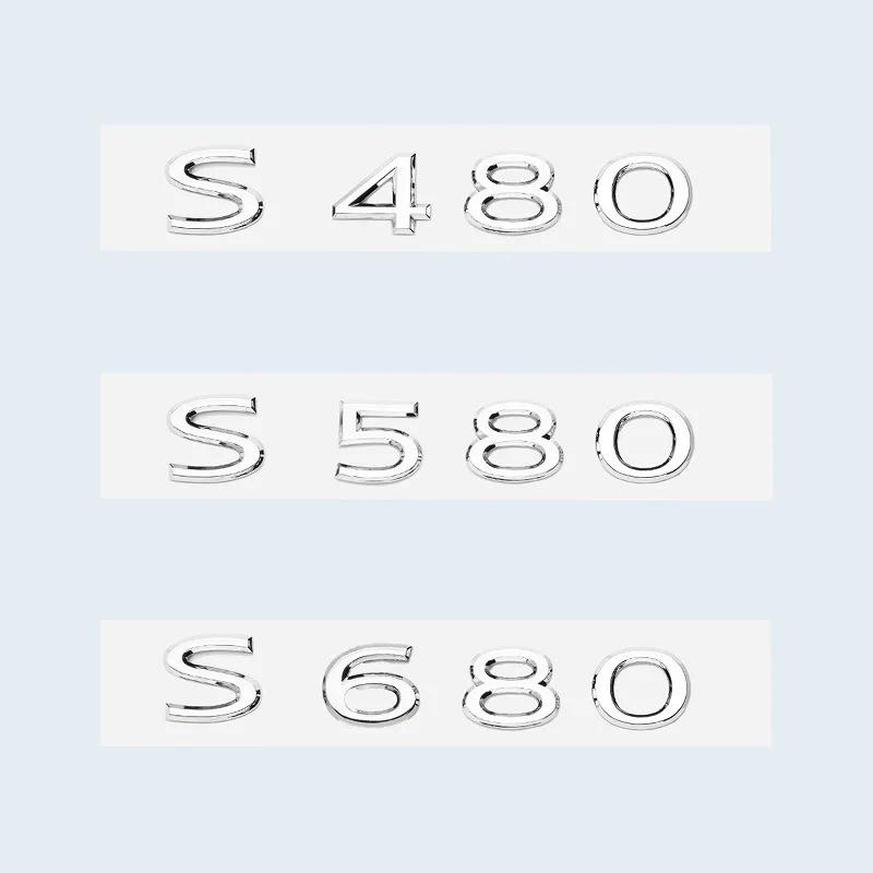 New Chrome Black Letters S480 S580 S680 V12 Emblem for Benz Maybach S Class Car Fender Trunk Rear W221 W222 Logo Sticker geu8