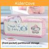 Student Large Capacity Multi Layer Canvas Pen Case With Star Cutouts For School Supplies