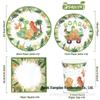 Dinosaur Theme Disposable Tableware Set for Kids' Birthday - Plates, Cups, Napkins