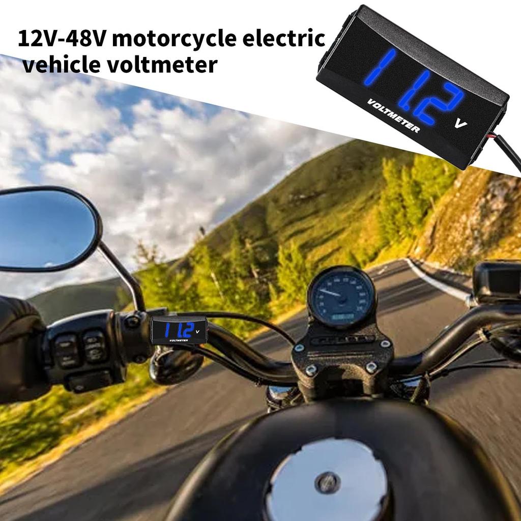 Digital Voltmeter, Car Monitor | Waterproof Meter LED Display Voltmeter |