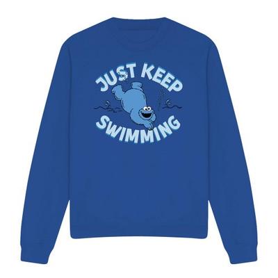 Sesame Street Unisex Adult Just Keep Jumping Cookie Monster Sweatshirt