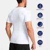 Mens Solid Fitted Compression Short Sleeve T Shirt Casual Sport Top