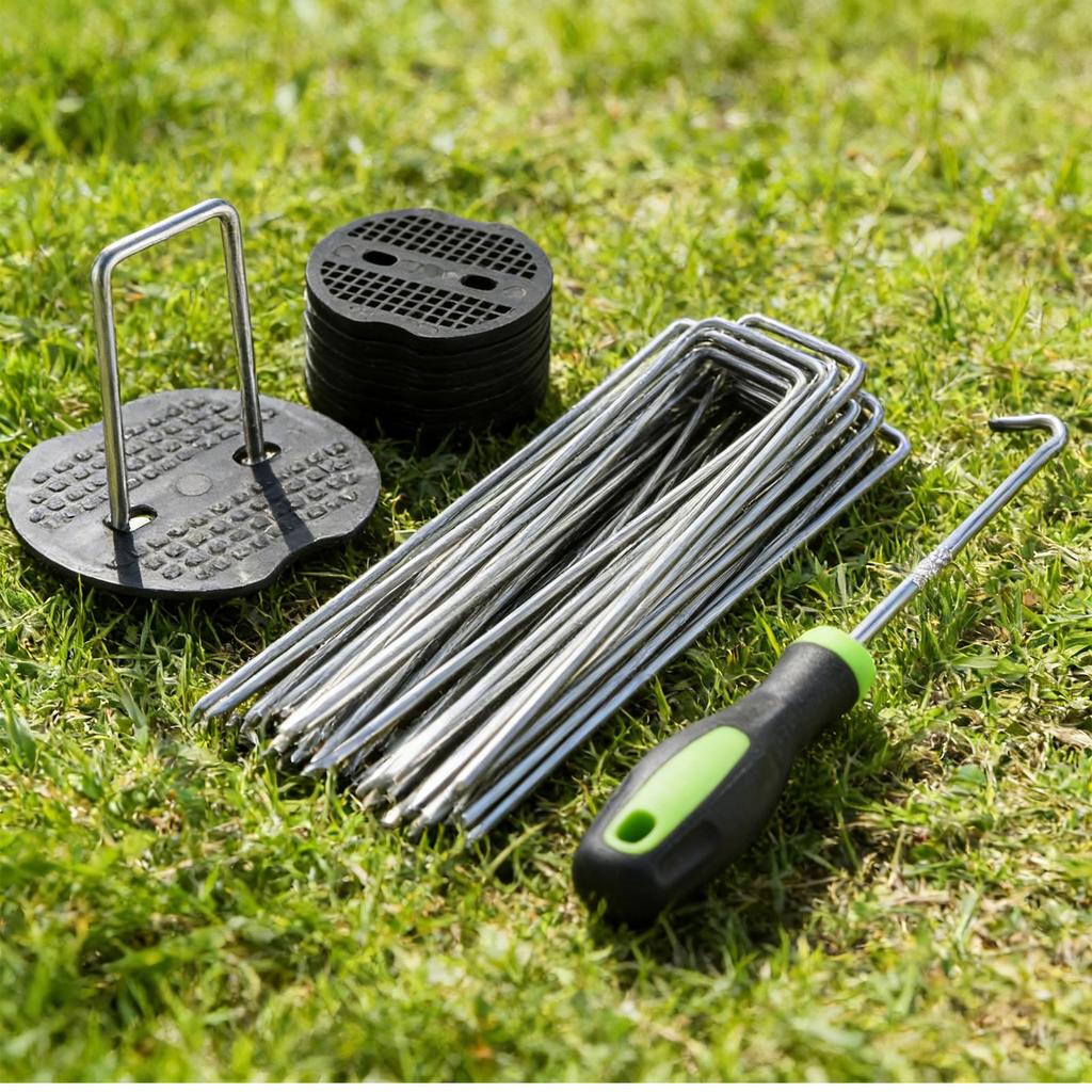 50pcs Alloy U-type Garden Staple Fence Tubing Stakes Sod Pins Galvanized Landscape Spike For Holding Lawns Barrier Ground Nail