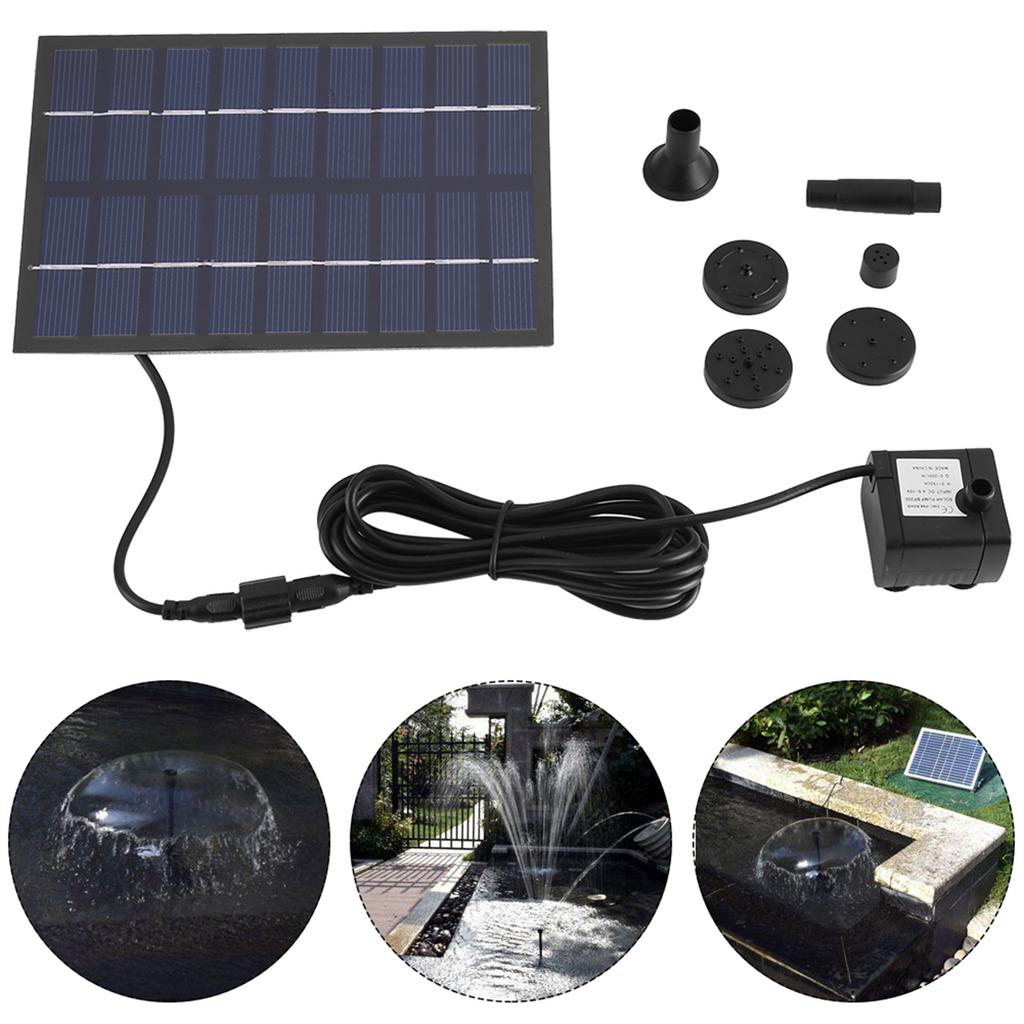 Solar Panel Powered Water Fountain Pump Fish Tank Pond Pool Home Garden Watering Kit
