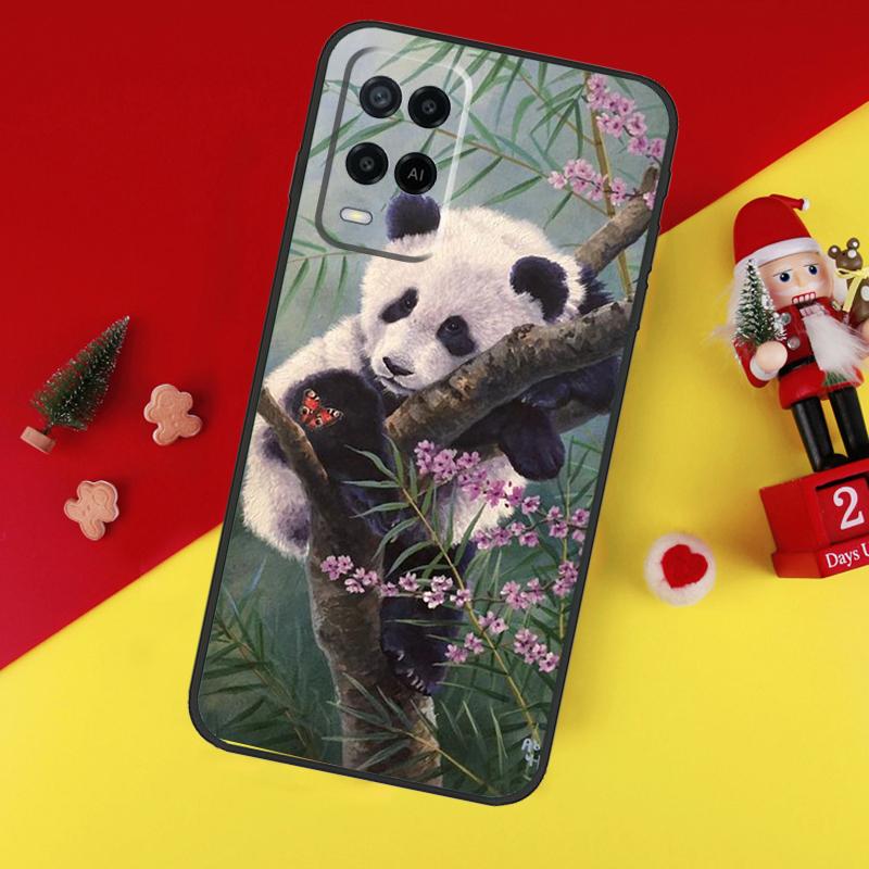 Panda Animal Cute Bear Case For Oppo A80 A60 A40 A15 A16 A17 A57 A94 A74 A54 A76 A96 A18 A38 A58 A78 A98 A6 A5 Pro