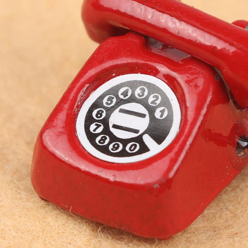 Domeček pro panenky Mini ozdoby Simulovaný pevný telefon Domky pro panenky Nábytek