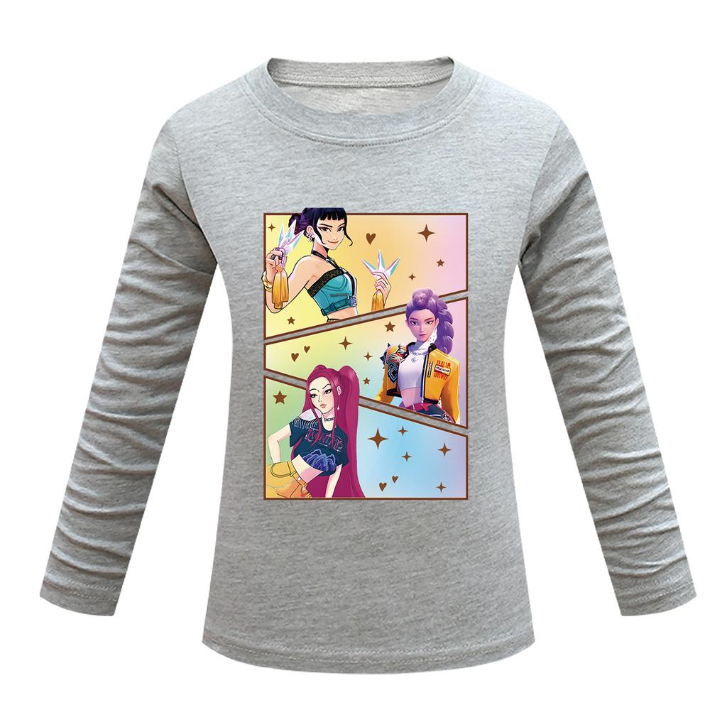 Children's Cartoon Printed Long Sleeved O-Neck T-shirt, Casual and Comfortable Base Shirt