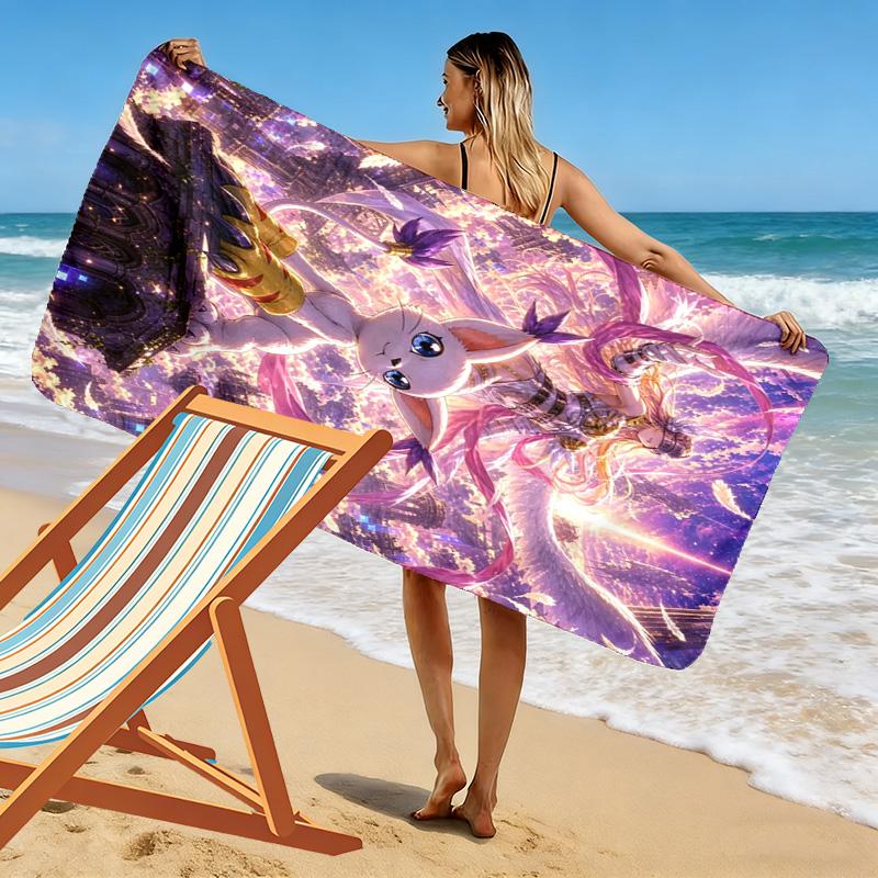 Angewomon Print Beach Towel, Large Soft Quick Dry Towel for Beach Camping Swimming