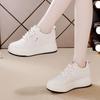 Spring and summer height increase casual shoes women's lace-up single shoes lightweight wedge heel sports shoes thick sole