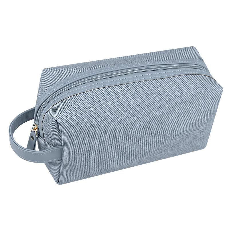 2026 Oblique Cloth Pattern Pu Cosmetic Bag Large Capacity Outdoor Travel Cosmetics Portable Bag Portable Wash Storage Bag