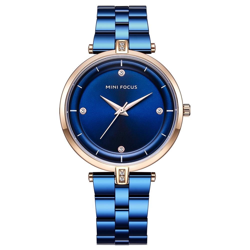 MINI FOCUS Watches Women Top Brand Luxury Quartz Watch Female Fashion Rhinestone Stainless Steel Ladies Simple Casual Wristwatch