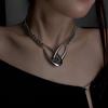 Punk Double Loop Cross Choker For Woman Man Luxury Clavicle Chain Necklace New Hip Hop Couple  Kpop Y2k Gift