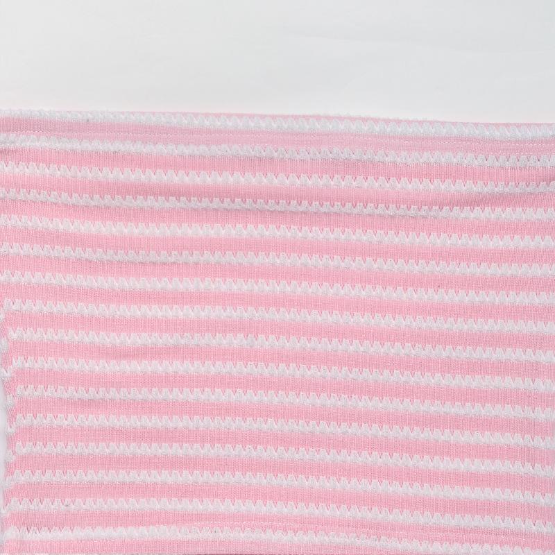 Sweet & Spicy Pink Striped Sleeveless Slim-fit Bandeau Top for Spring/Summer
