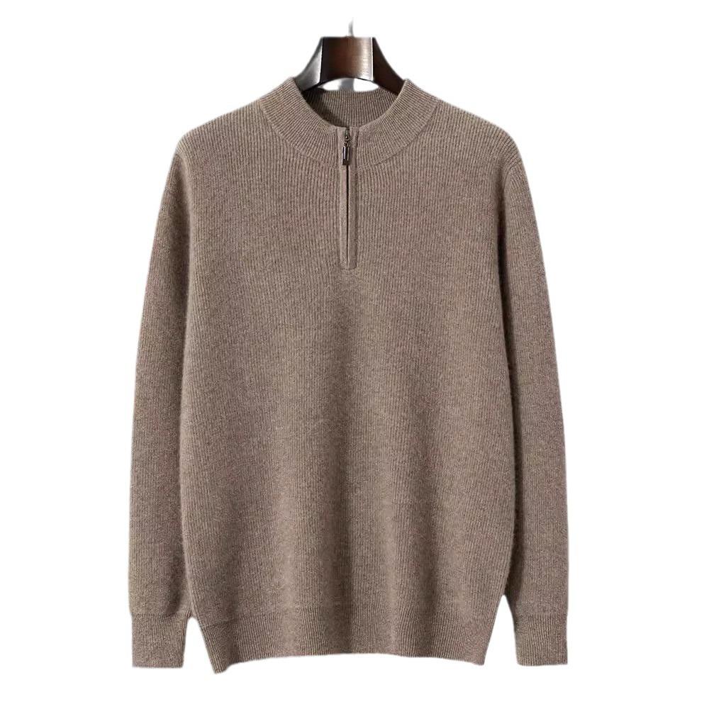 New Semi-zipper Cashmere Sweater Loose Sweater Thickened Knitted Wool