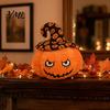 Creative Halloween Holiday Gift Pumpkin Plush Toy, Cute Wizard Hat Stuffed Animal Pillow for Smiling Plushie Sofa Bed, Spooky Home Decor Ornament