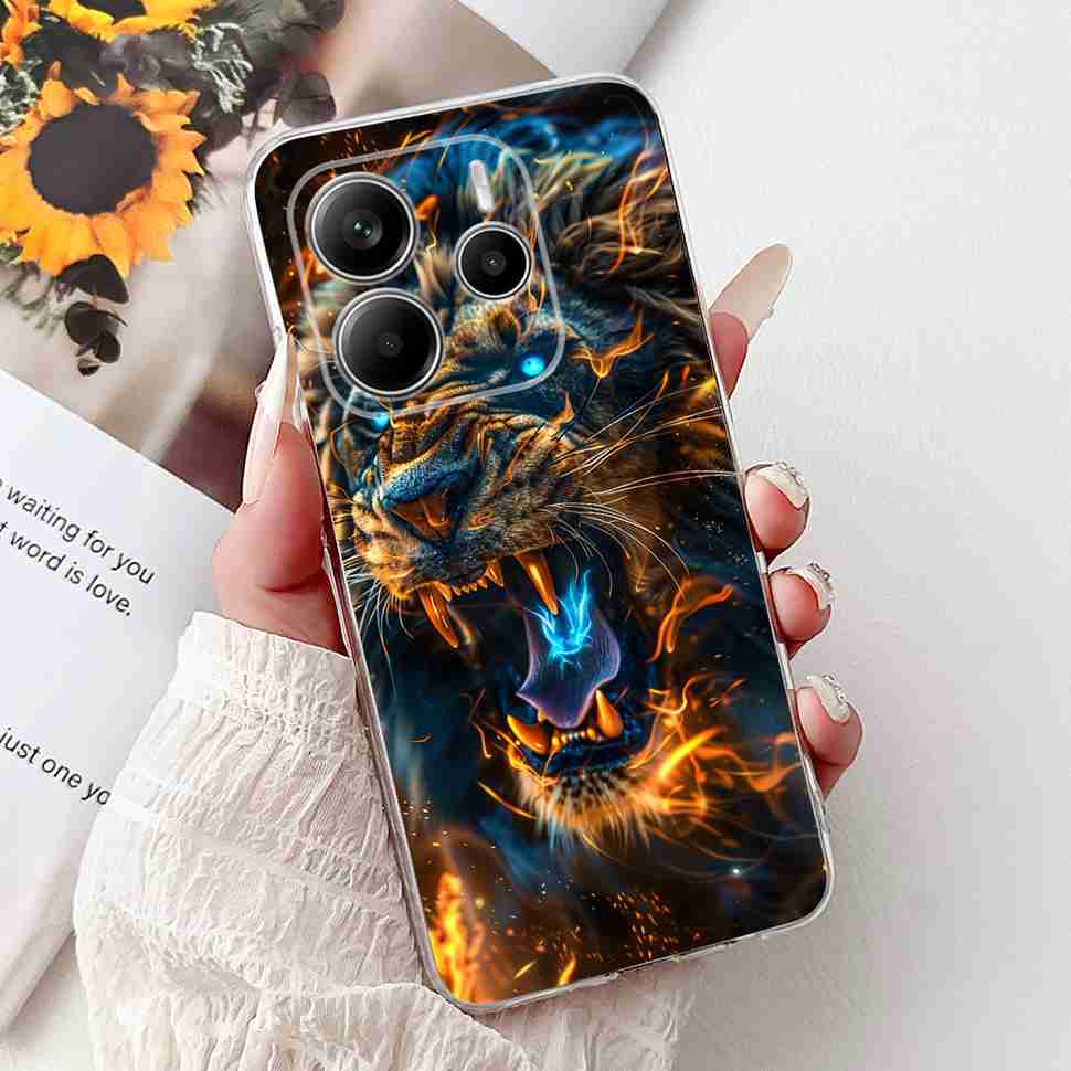 For Xiaomi Redmi Note 14 Pro 5G Case Beautiful Flower Heart Cover Soft Silicone Casing For Redmi Note 14 Note14 4G Cover Coque