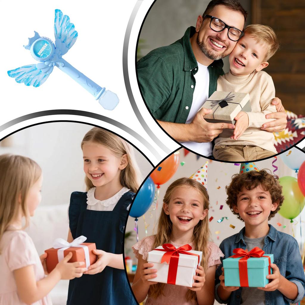 Bubble Wand Toy for Kids Magic Bubble Maker with 60ml Bubble Solution Safe and Durable Plastic Material Suitable for Outdoor Play and Parties