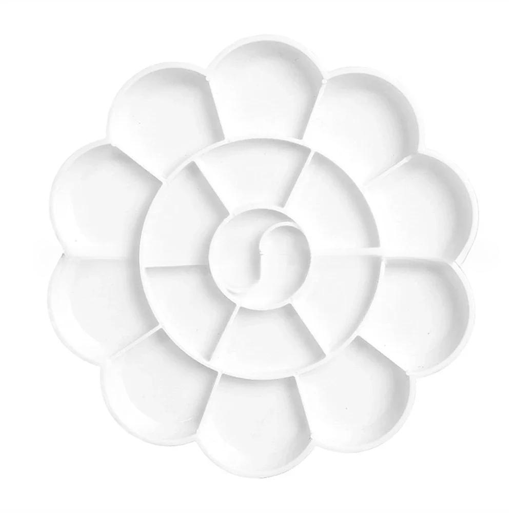 1/6PCS Reusable Plastic Paint Palette - 18 Wells Flower Tray for Acrylic, Watercolor & Oil Painting