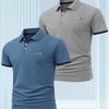 2Pcs Men'S Stylish Color-Blocked Casual Short-Sleeve Polo Shirt, Comfortable And Breathable for Everyday Outdoor Wear