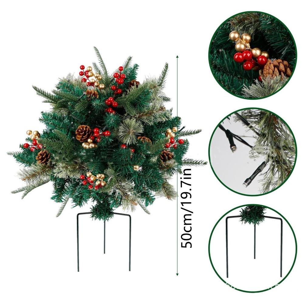 Outdoor Christmas Decor LED Christmas Decorations 19 Inches Size Cordless Design Easy Setup Sturdy Tripod Stake