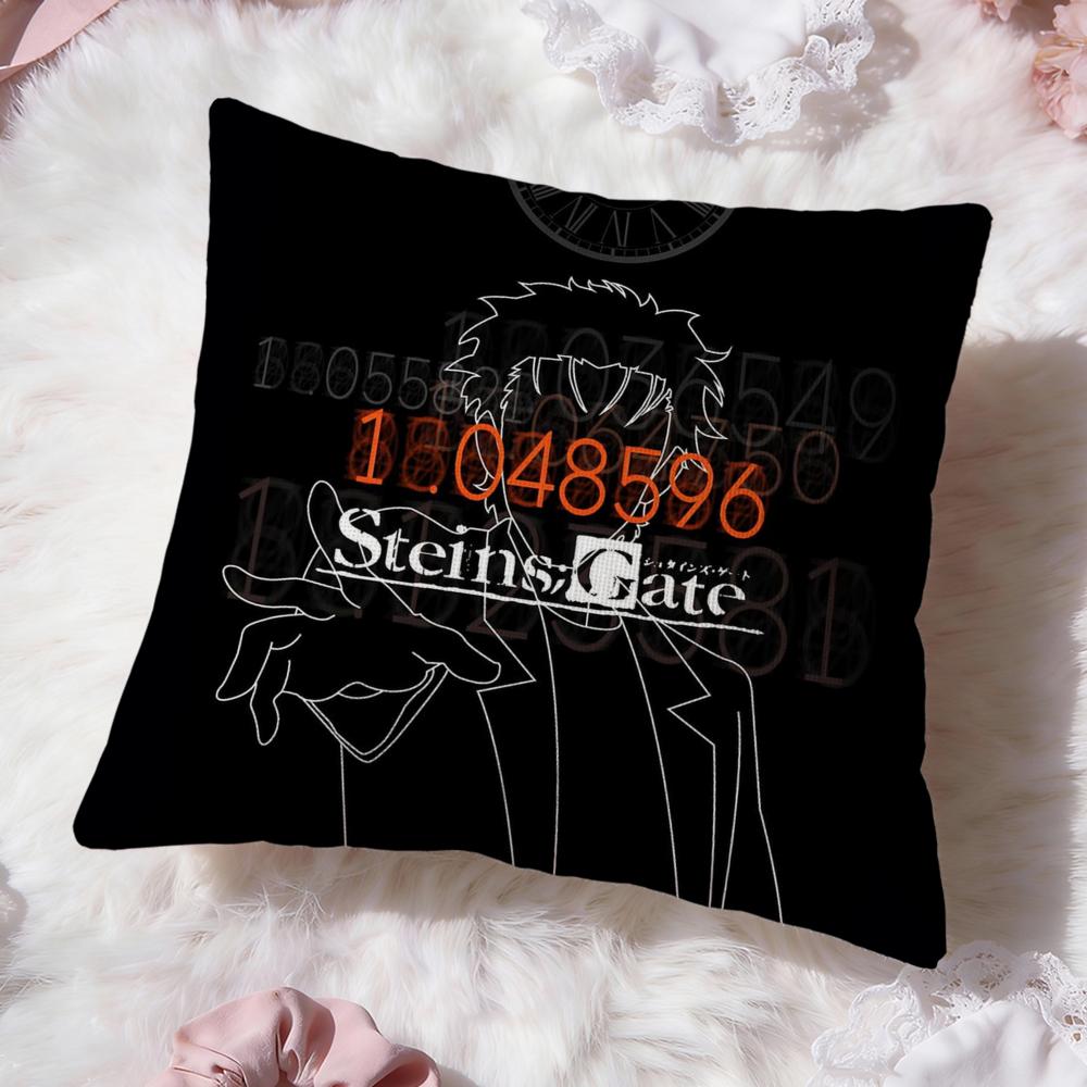 Anime S-Steins Gate Kissenbezug Premium Komfort Wendbares Kissenbezug -Zwei-in-Eins-Design für Jeden Raum & Auto Innenraum