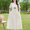 Casual Women's Dress Summer Vintage Clothes Loose Short Sleeve Plus Size Elegant Long Dresses