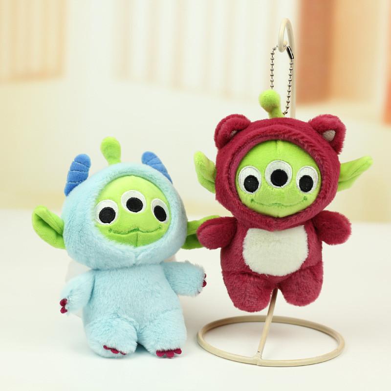 Adorable Three-eyed Monster Plush Toy Cute Keychain With Soft Short Plush