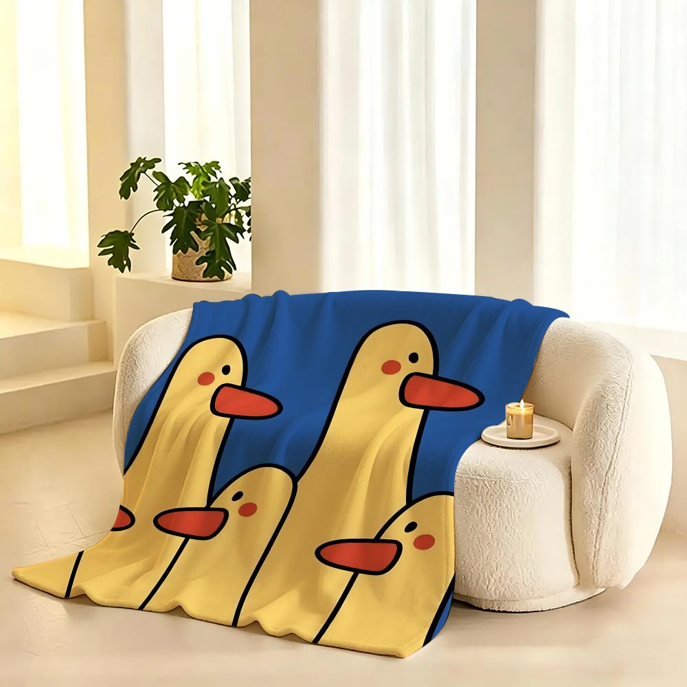 Duck Animal Wall Art Throw 240G Flannel Blanket, Suitable For Sofas, Beds, Offices, Exquisite Gift Blankets