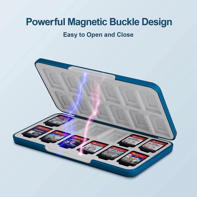 Förvaringsfodral för Nintendo Switch-spelkort, 24 i 1 Tillbehör Skyddsfodral Kompatibelt med Nintendo Switch & Switch Lite Spelkort Kort Ingår Ej