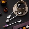 Halloweenské nádobí Nerezová kávová lžička Halloweenská dezertní lžička Vidlička na ovoce Sada nádobí pro tematickou párty