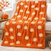Couverture en Flanelle Automne Motif Citrouille pour Canapé Sofa Lit de Thanksgiving, Douce Chaude Confortable Décoration Intérieure Cadeau