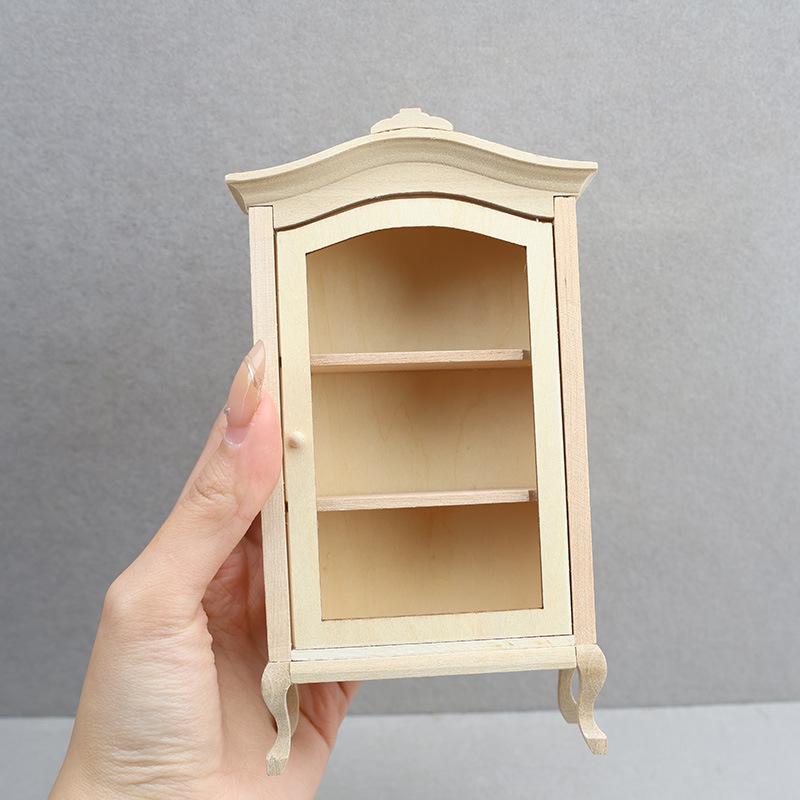 1:12 Miniature Arched Top Dollhouse Display Cabinet - Realistic Mini Furniture