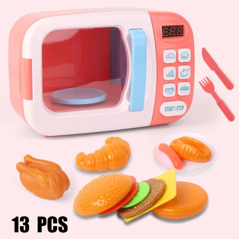 Kid s Kitchen Toys Simulation Microwave Oven Educational Toys Mini Kitchen Food Pretend Play Cutting Role Playing Girls Toys
