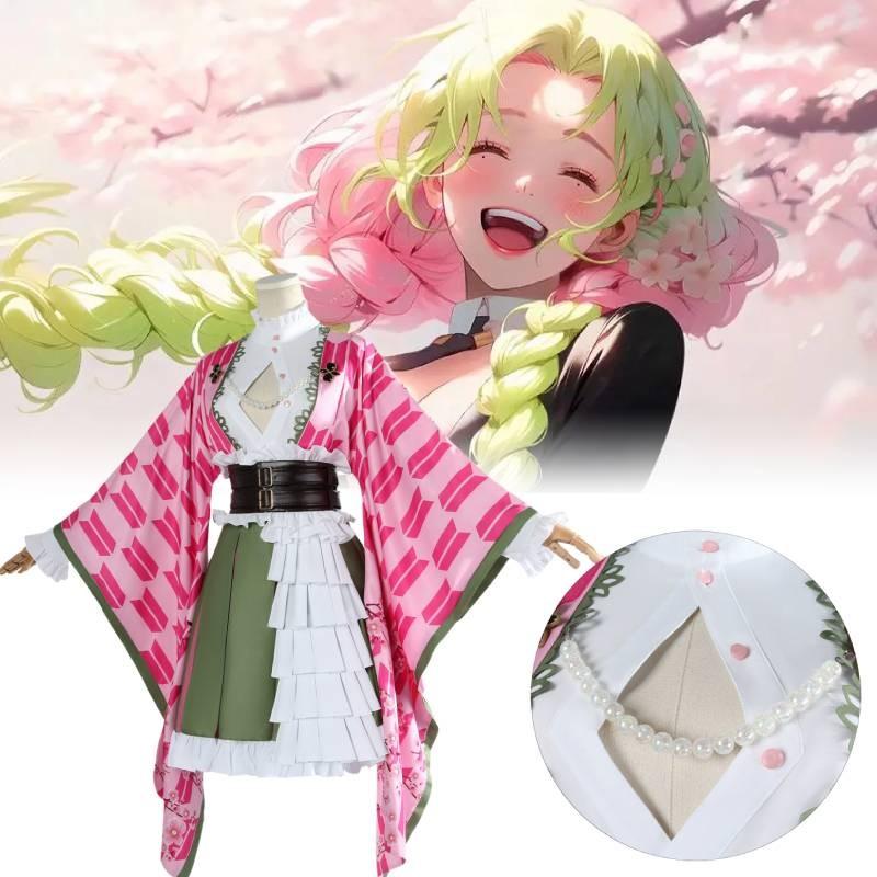 Slayer Demon Kanroji Mitsuri Clothing Cosplay Anime Party Costume Suit Perform