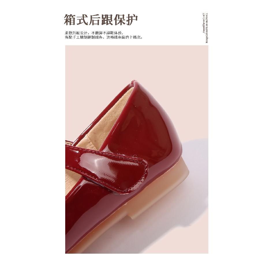 Dziewczęce Czerwone Skórzane Buty Wiosna i Jesień Nowe Buty Księżniczki z Kokardą Buty do Występów dla Dzieci Miękka Podeszwa Buty dla Niemowląt