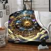 1pc Astrology Wheel Blanket Lightweight Flannel Blanket Throw Blanket For Sofa, Bed, Travel, Camping, Livingroom, Office, Couch, Chair, And Bed Yy2510
