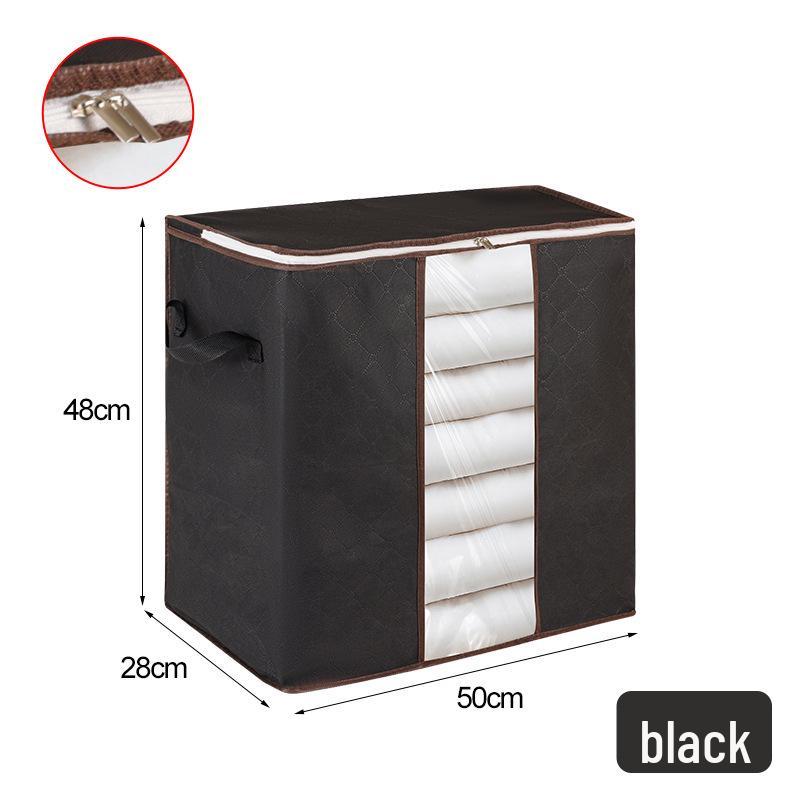 

Cotton Quilt Storage Bag with Transparent Window - Non-woven Organizer for Clothes and Quilts
