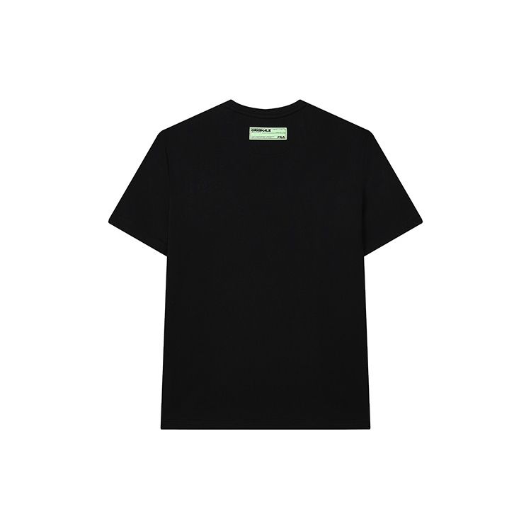 FILA Letter Sports Casual Round Neck Short Sleeve T-Shirt Men Tops Black F11M229111FBK